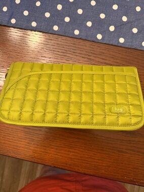 lug Quilted Lime Travel Wallet in Bright Lime